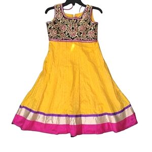 Beautiful Indian Formal Diwali Dress 32 Kids Embroidered A-line Desi Core